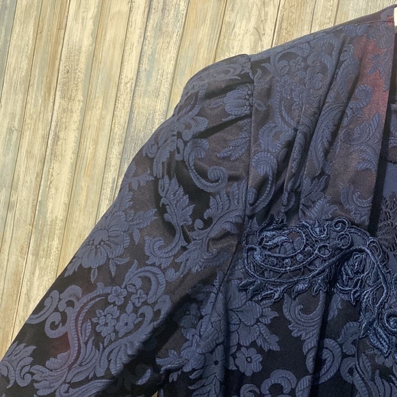 NWT Vintage David Rose Winter Blue Jacquard Blazer | Size 16W - Picture 4 of 16